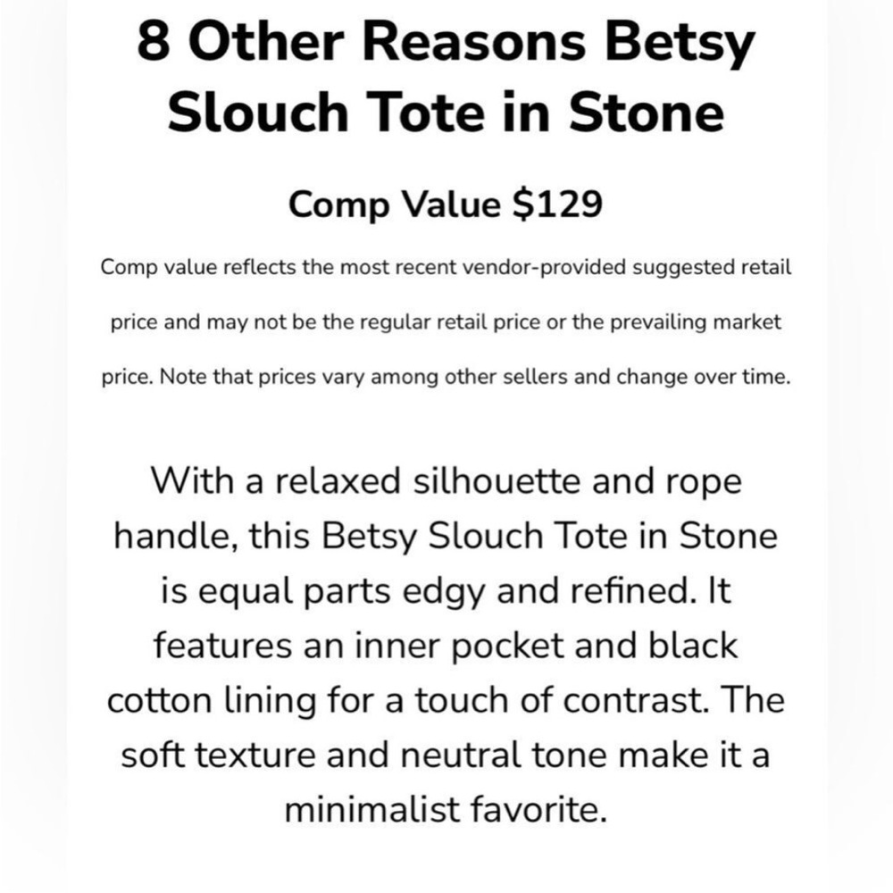 8 Other Reasons Betsy slouch tote in stone Shoulder Bag - Picture 16 of 16